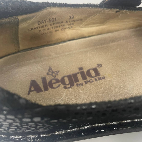 Alegria Dayna 561 Black Dottie Mary Jane Shiny Platform Wedge Platform Women’s 9 - Picture 7 of 10